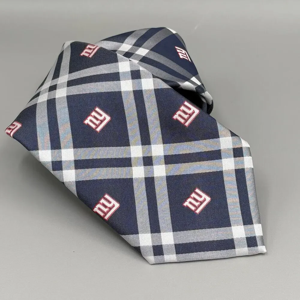 NFL New York Giants NY Football Men's Tie Blue Gray White Red Sporty Tie